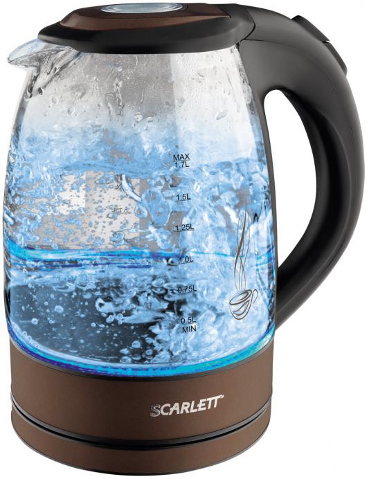 Чайник Scarlett SC-EK27G98 2200 Вт прозрачный чёрный 1.7 л пластик/стекло