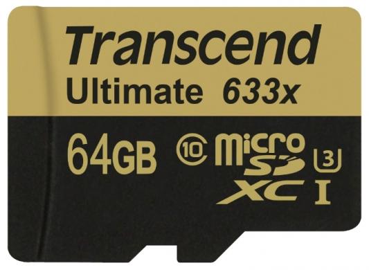 Карта памяти Micro SDXC 64Gb Class 10 Transcend TS64GUSDU3 633x