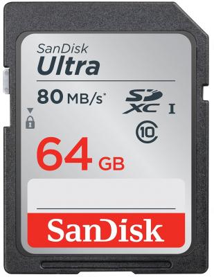 Карта памяти SDXC 64Gb Class 10 Sandisk SDSDUNC-064G-GN6IN