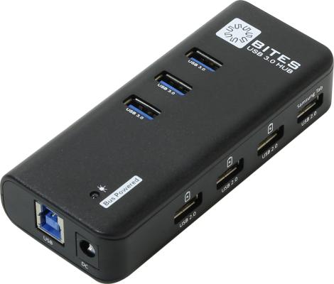 Концентратор USB 3.0 5bites HB33-304PBK 3 х USB 3.0 4 x USB 2.0 черный