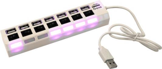 Концентратор USB 2.0 5bites HB27-203PWH 7 x USB 2.0 белый