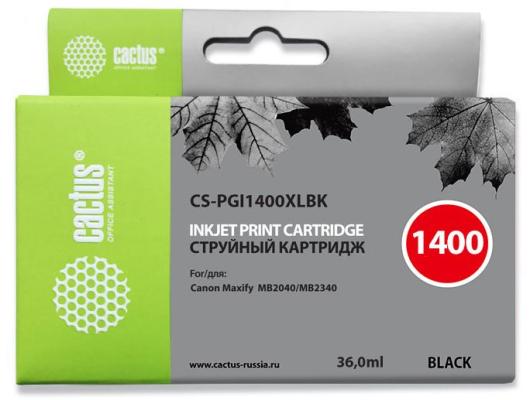 Картридж Cactus CS-PGI1400XLBK для Canon MB2050/MB2350/MB2040/MB2340 черный