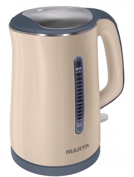 Чайник Marta MT-1065 1700 Вт бежевый серый 1.7 л металл/пластик
