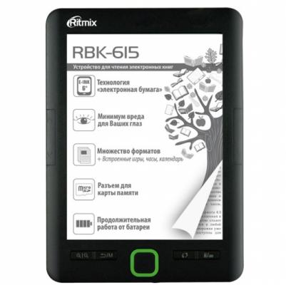 Электронная книга Ritmix RBK-615 6" E-Ink 758x1024 4Gb черный