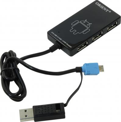 Концентратор USB 2.0 ORIENT MI-363 3 x USB 2.0 черный 30093