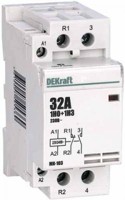 Модульный контактор DEKraft 1НО+1НЗ 32А 230В МК-103 18072DEK