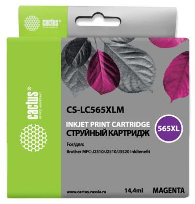 Картридж струйный Cactus CS-LC565XLM пурпурный для Brother MFC-J2510 (14.4мл)