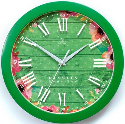 Часы настенные Вега П 1-3/7-285 Яркие краски зелёный