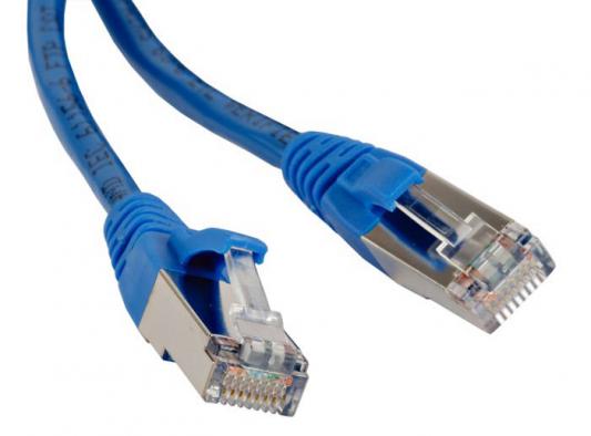 Патч-корд STP 5E категории 1.5м Hyperline PC-LPM-STP-RJ45-RJ45-C5e-1.5M-LSZH-BL экранированный синий