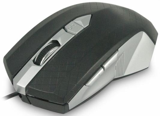 Мышь проводная CBR CM 345 чёрный серебристый USB