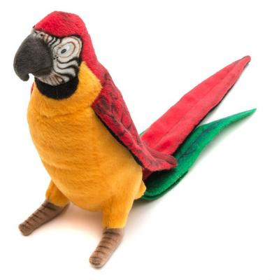 Мягкая игрушка попугай Hansa 3326 искусственный мех красный 37 см