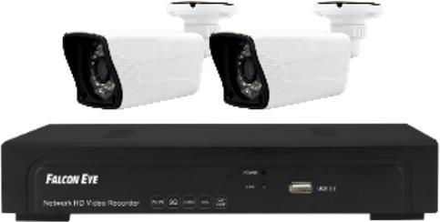 Комплект видеонаблюдения Falcon Eye FE-NR-2104 KIT 4.2 2 уличные камеры 4-х канальный видеорегистратор установочный комплект