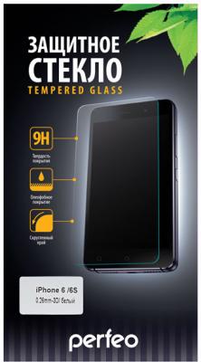 Защитное стекло 3D Perfeo с силиконовыми краями для iPhone 6 iPhone 6S 0.26 мм для белого PF-TG3D-IPH6-WHT