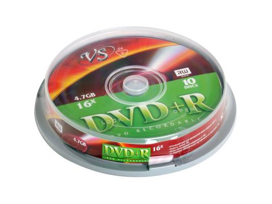 Диски DVD+R VS 4.7Gb 16x CakeBox10шт 20533
