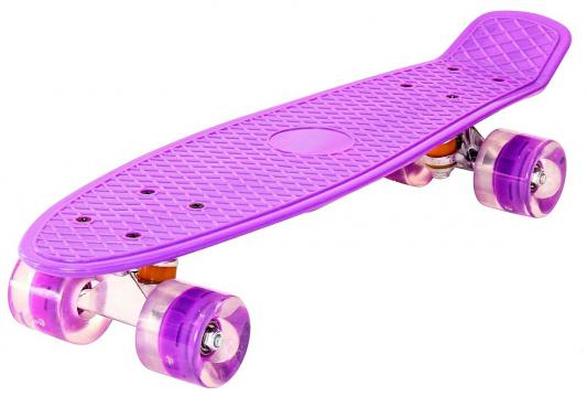 Скейтборд Pennyboard Classic 22" 56x15 YQHJ-11 пластик со светящимися колесами цвет фиолетовый 146314