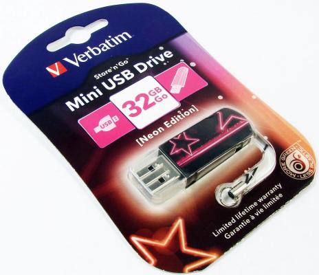 Флешка USB 32Gb Verbatim Mini Neon Edition 49390 USB розовый