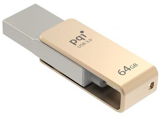 Флешка USB 64Gb PQI iConnect mini 6I04-064GR2001 золотистый