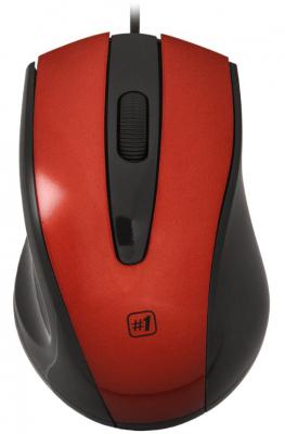 Мышь проводная DEFENDER MM-920 красный чёрный USB 52920