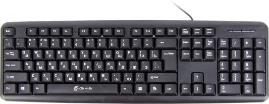 Клавиатура проводная Oklick 180M USB черный
