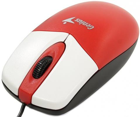 Мышь проводная Genius DX-165 красный белый USB
