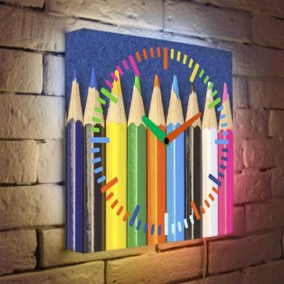 Часы настенные FotonioBox Цветные карандаши LB-005-35 разноцветный рисунок