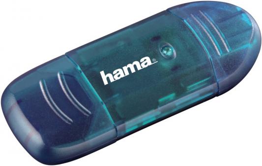 Картридер внешний Hama H-114730 USB2.0 синий 00114730