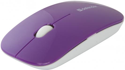 Мышь беспроводная DEFENDER NetSprinter MM-545 фиолетовый белый USB