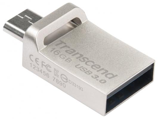 Флешка 16Gb Transcend Jetflash 880 TS16GJF880S USB 3.0 microUSB серебристый