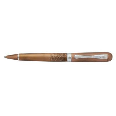 Ручка шариковая Merletto, корпус бронзового цвета с гравировкой, хромированные детали FF-BP1212