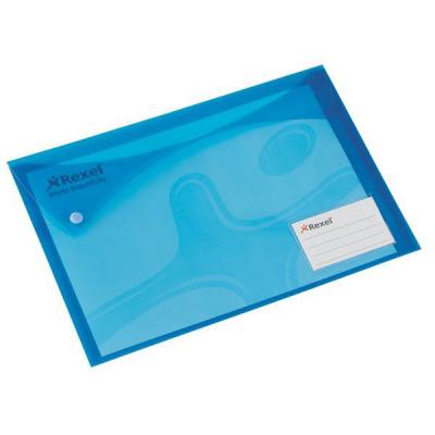 Папка-конверт на кнопке Carry Xtra, A4, пластиковая, синяя, 5 шт/упак 2101160