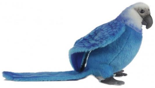 Мягкая игрушка попугай Hansa Голубой Ара искусственный мех голубой 27 см 6790