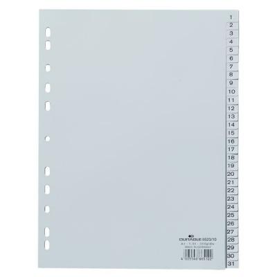 Разделитель пластиковый, 1-20 разделов, серый, ф. А4
