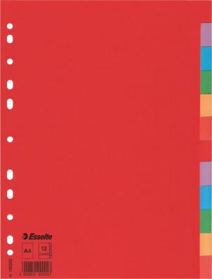 Разделители из цветного картона, А4, на 12 разделов 100202
