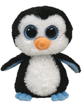 Мягкая игрушка пингвин TY Пингвин Waddles искусственный мех черный 23 см 36904