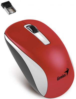 Мышь беспроводная Genius NX-7010 USB белый/красный металлик