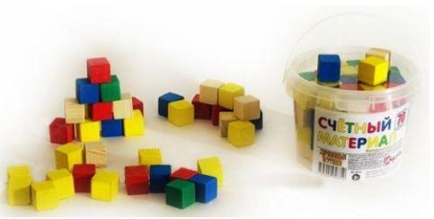 Счетный материал Русские деревянные игрушки кубики 65шт. Д013c