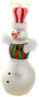 Елочные украшения Winter Wings Снеговик в шляпе белый 12 см 1 шт стекло N07336