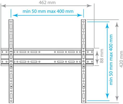 Кронштейн ARM Media PLASMA-3 New черный для LED/LCD ТВ 22"-65" настенный от стены 20 мм VESA 400x400мм до 55кг