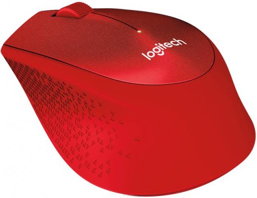 Мышь беспроводная Logitech M330 Silent Plus красный USB 910-004911