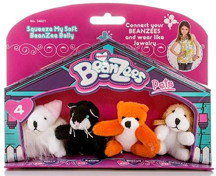 Игровой набор Beanzees "Мышка, Котик, Медведь, Песик" 4 предмета  B34021