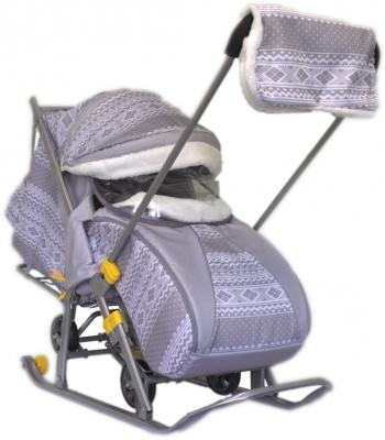 Санки-коляска R-Toys SNOW GALAXY LUXE Финляндия до 25 кг серый металл