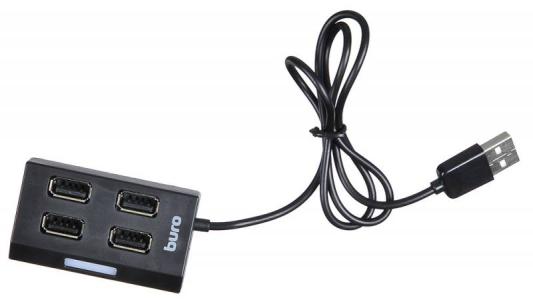 Концентратор USB 2.0 BURO BU-HUB4-U2.0 4 x USB 2.0 черный