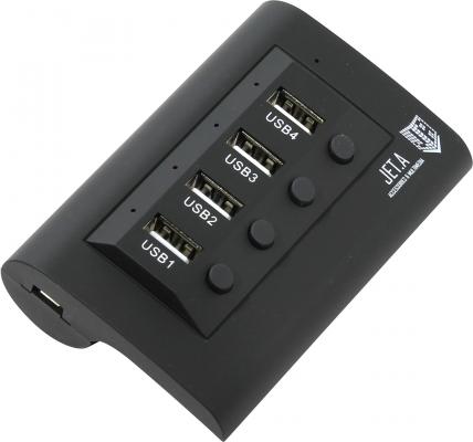 Концентратор USB 2.0 Jet.A JA-UH14 4 x USB 2.0 черный