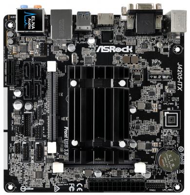 Материнская плата ASRock J4205-ITX с процессором Intel 2xDDR3 1xPCI-E 1x 4 mini-ITX