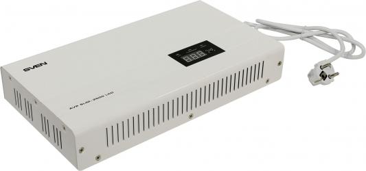 Стабилизатор напряжения Sven AVR Slim-2000 LCD белый 2 розетки