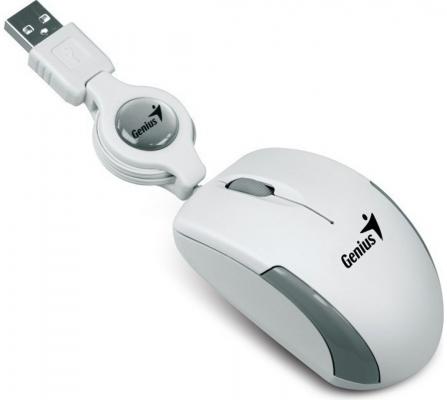 Мышь проводная Genius Micro Traveler V2 белый USB