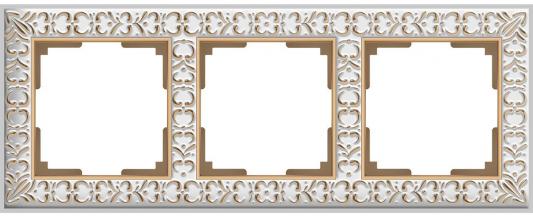 Рамка Antik на 3 поста белое золото WL07-Frame-01 4690389099199