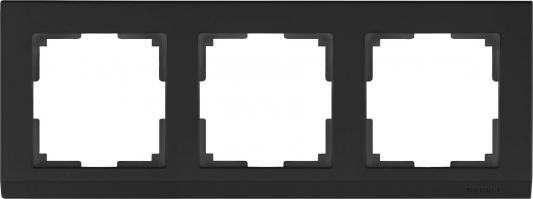 Рамка Stark на 3 поста черный WL04-Frame-03-silver/black 4690389048852
