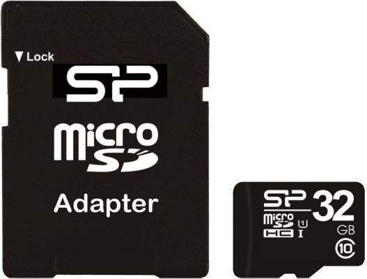 Карта памяти Micro SDHC 32Gb Class 10 Silicon Power SP032GBSTH011V10-SP + адаптер SD