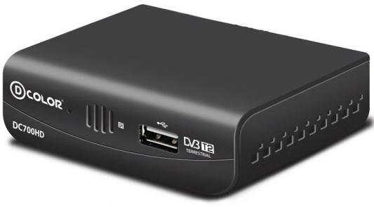 Тюнер цифровой DVB-T2 D-Color DC700HD HDMI USB черный